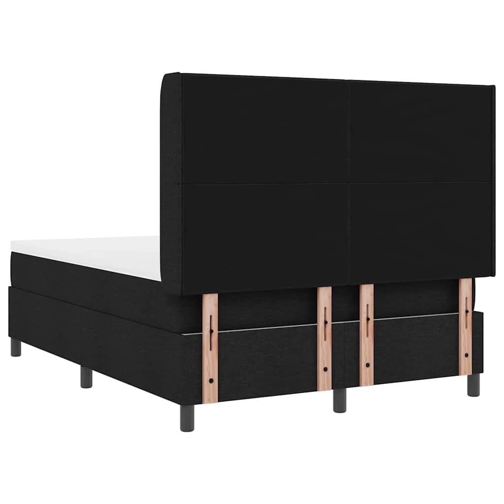 vidaXL Łóżko sprężynowe z materacem Czarny 200 x 160 cm tkanina