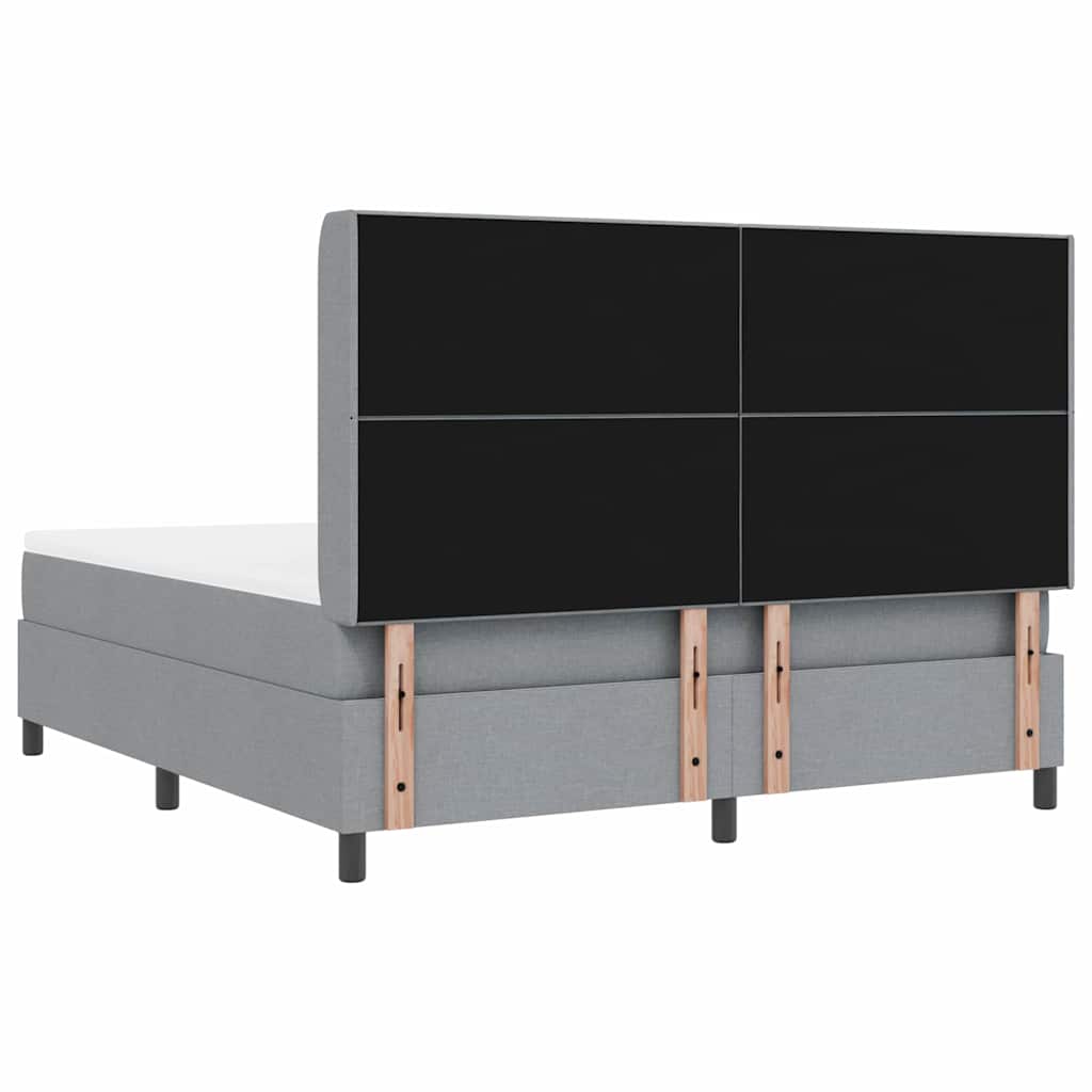 vidaXL Łóżko sprężynowe z materacem Jasnoszary 200 x 180 cm tkanina