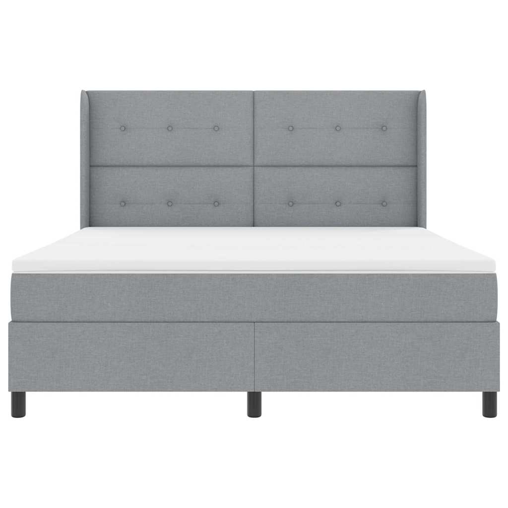 vidaXL Łóżko sprężynowe z materacem Jasnoszary 200 x 180 cm tkanina