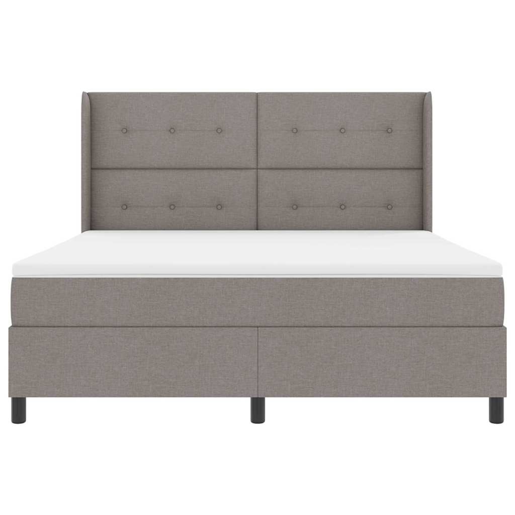 vidaXL Łóżko sprężynowe z materacem Ciemnoszary 200 x 180 cm tkanina