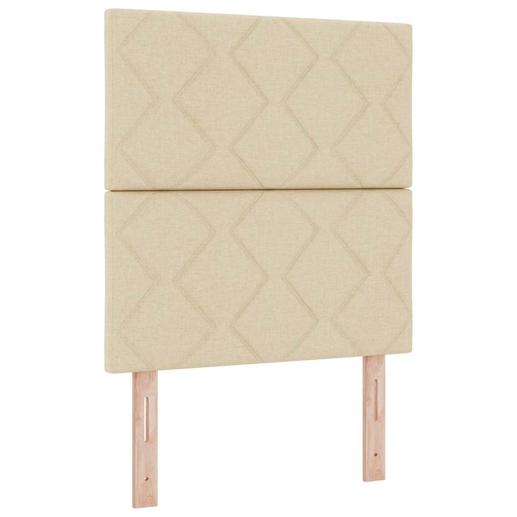 vidaXL Łóżko sprężynowe z poduszką Kremowy 200 x 80 cm tkanina