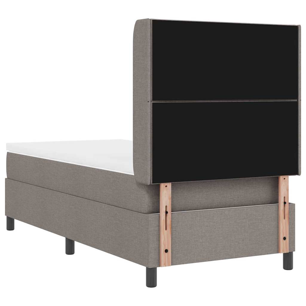 vidaXL Łóżko sprężynowe z poduszką Ciemnoszary 200 x 90 cm tkanina