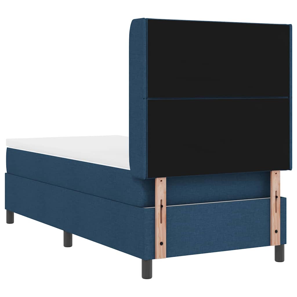 vidaXL Łóżko sprężynowe z poduszką Niebieski 200 x 90 cm tkanina