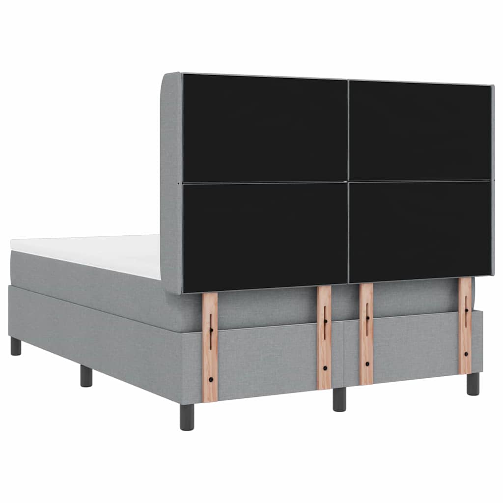 vidaXL Łóżko sprężynowe z poduszką Jasnoszary 200 x 140 cm tkanina
