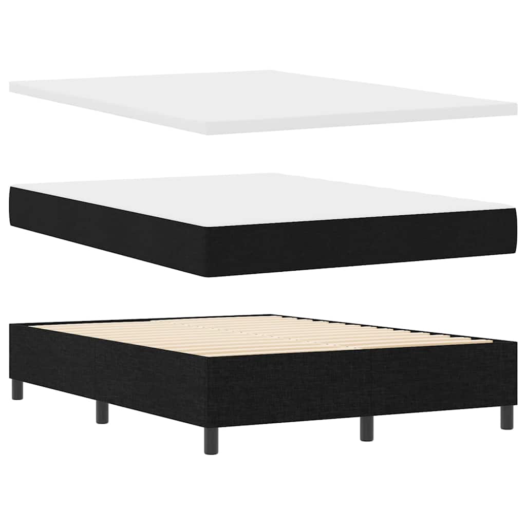 vidaXL Łóżko sprężynowe z poduszką Czarny 200 x 160 cm tkanina