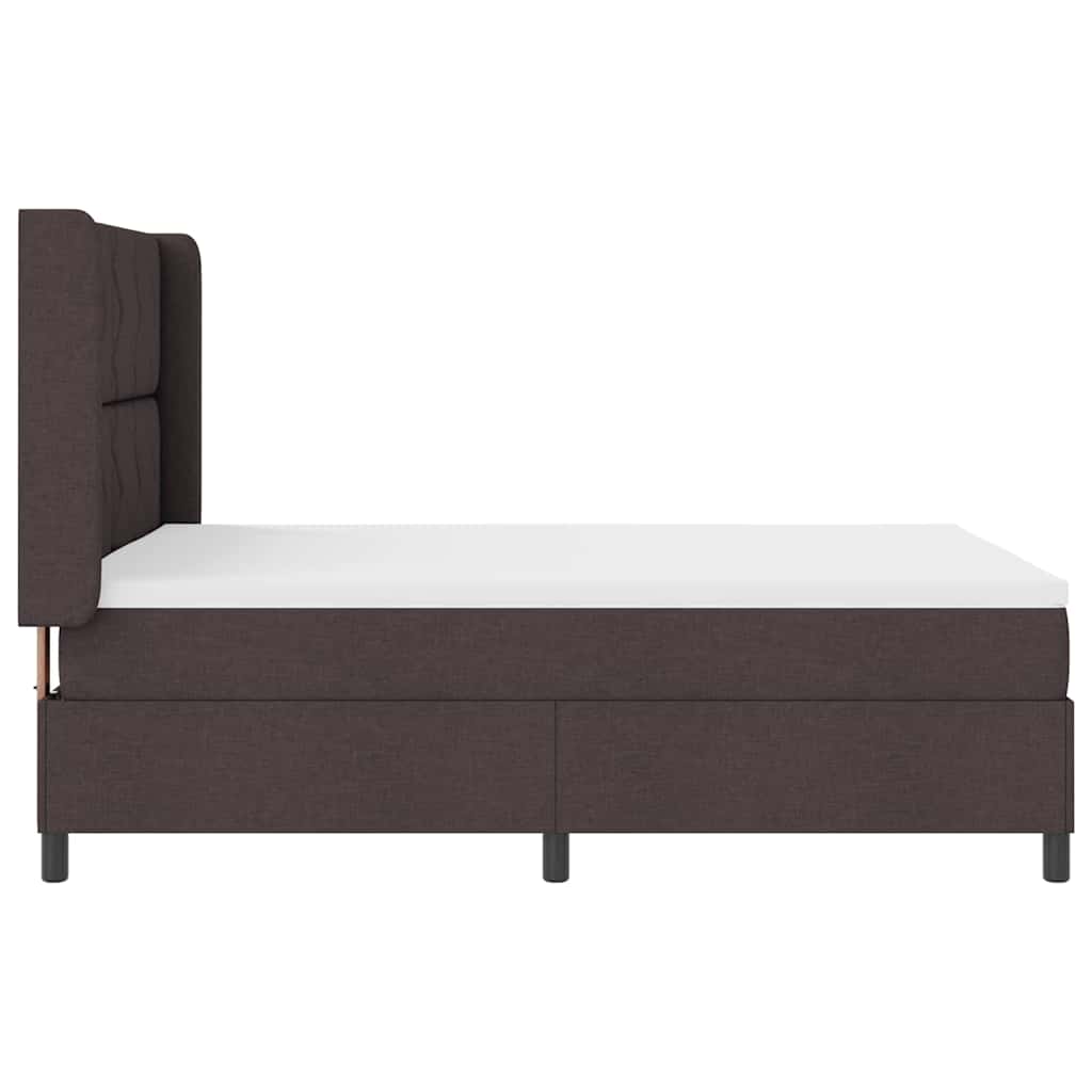 vidaXL Łóżko sprężynowe z poduszką Ciemny brąz 200 x 160 cm tkanina