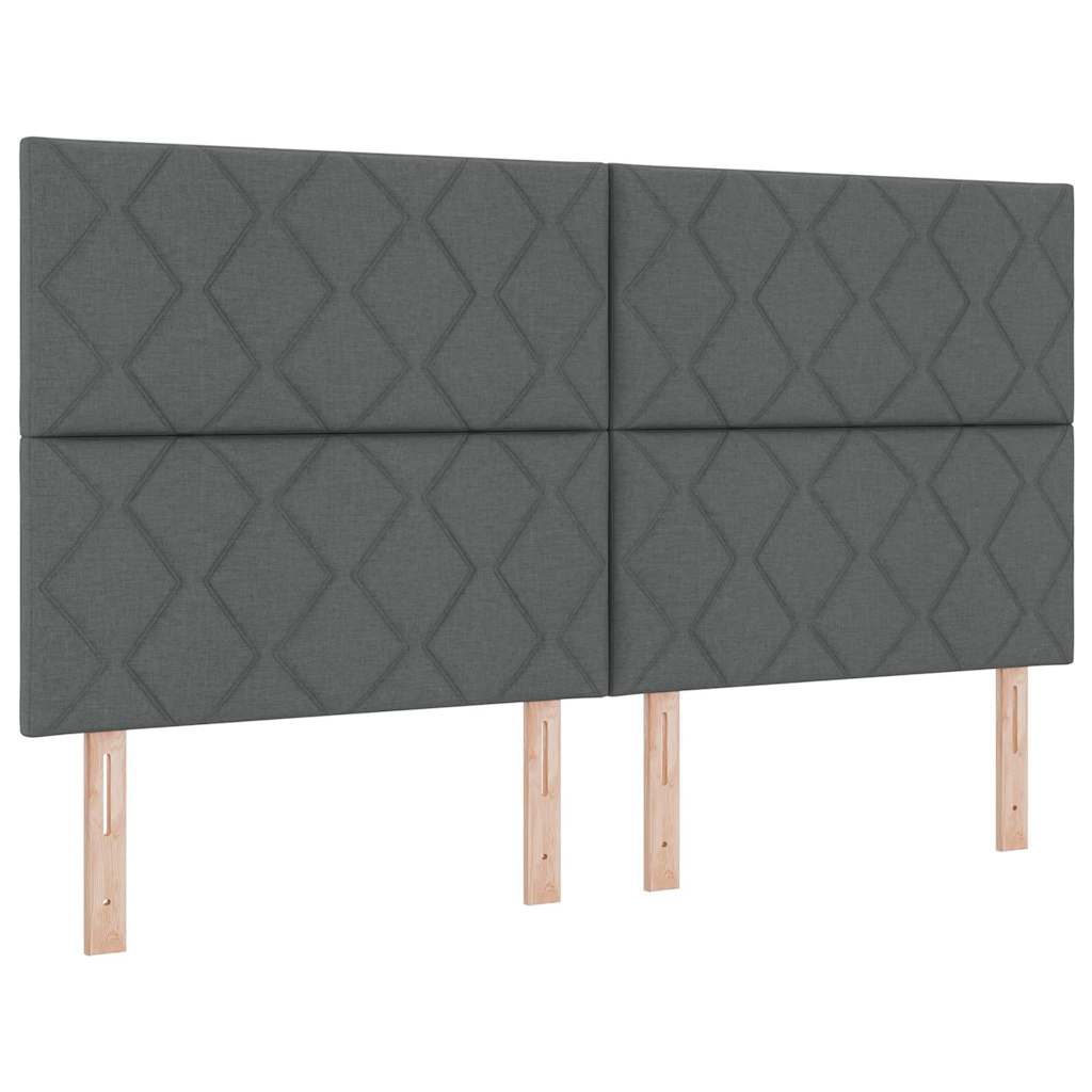 vidaXL Łóżko sprężynowe z poduszką Ciemnoszary 200 x 180 cm tkanina