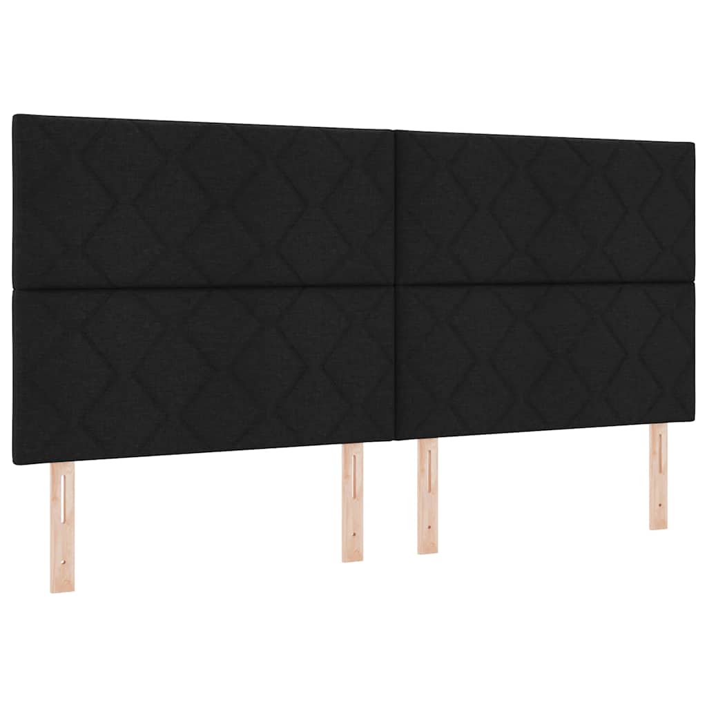 vidaXL Łóżko sprężynowe z materacem Czarny 200 x 200 cm tkanina