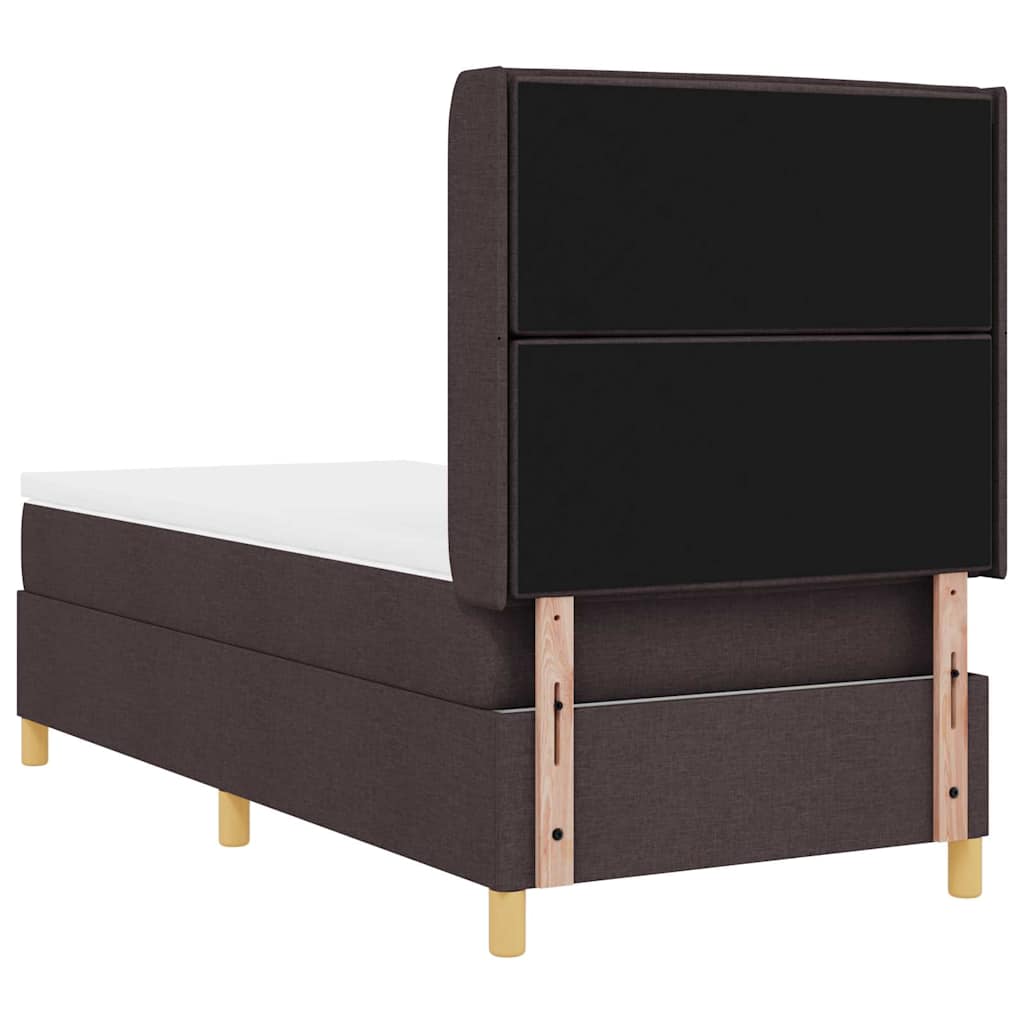 vidaXL Łóżko sprężynowe z materacem Ciemny brąz 80 x 200 cm tkanina
