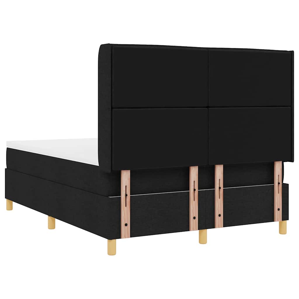 vidaXL Łóżko sprężynowe z materacem Czarny 140 x 190 cm tkanina