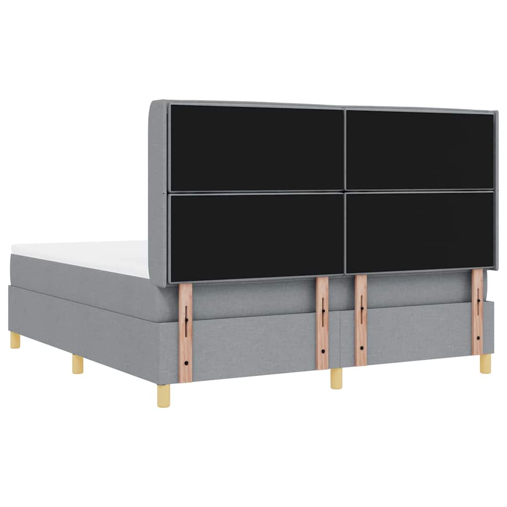 vidaXL Łóżko sprężynowe z materacem Jasnoszary 180 x 200 cm tkanina