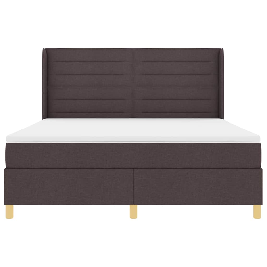 vidaXL Łóżko sprężynowe z materacem Ciemny brąz 180 x 200 cm tkanina