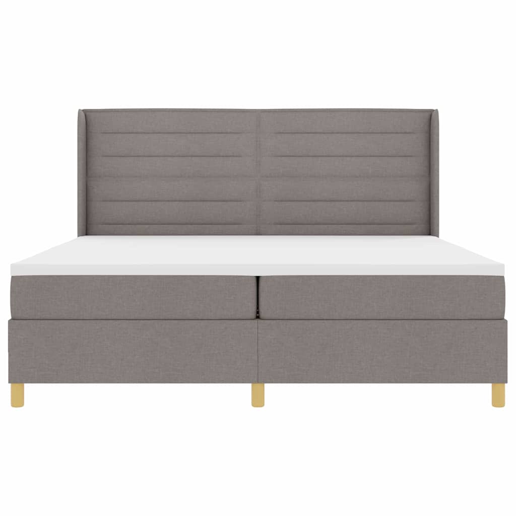 vidaXL Łóżko sprężynowe z materacem Ciemnoszary 200 x 200 cm tkanina