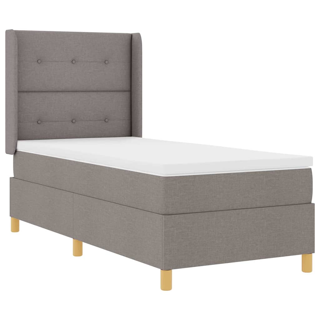 vidaXL Łóżko sprężynowe z materacem Ciemnoszary 90 x 190 cm tkanina