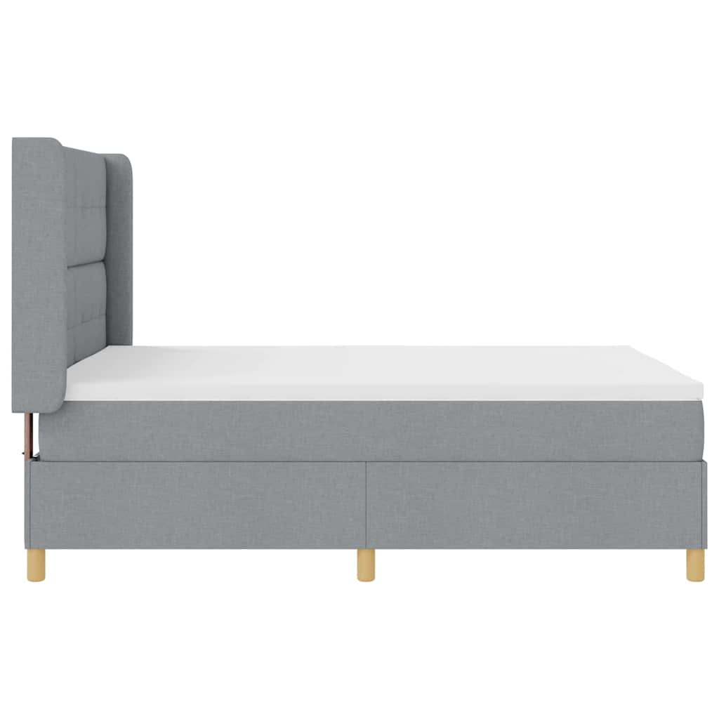 vidaXL Łóżko sprężynowe z materacem Jasnoszary 140 x 190 cm tkanina
