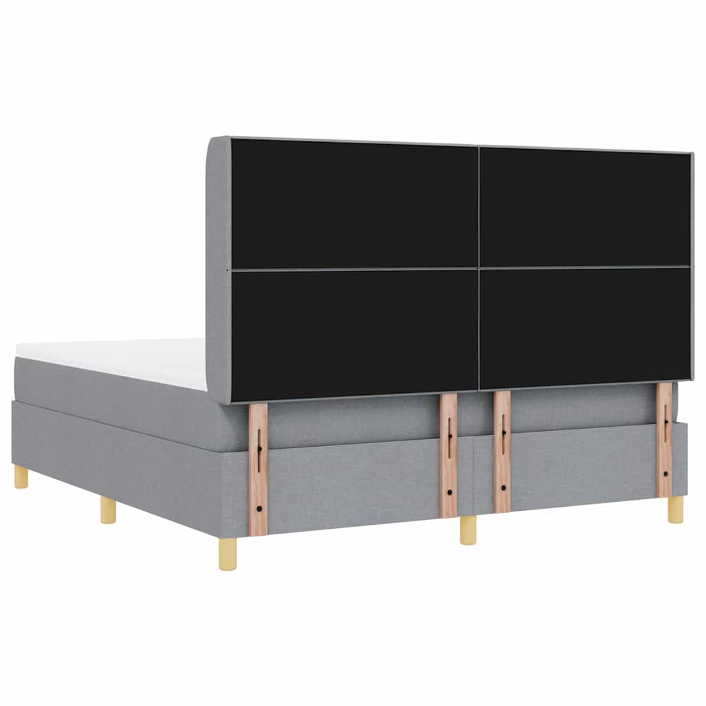 vidaXL Łóżko sprężynowe z materacem Jasnoszary 180 x 200 cm tkanina