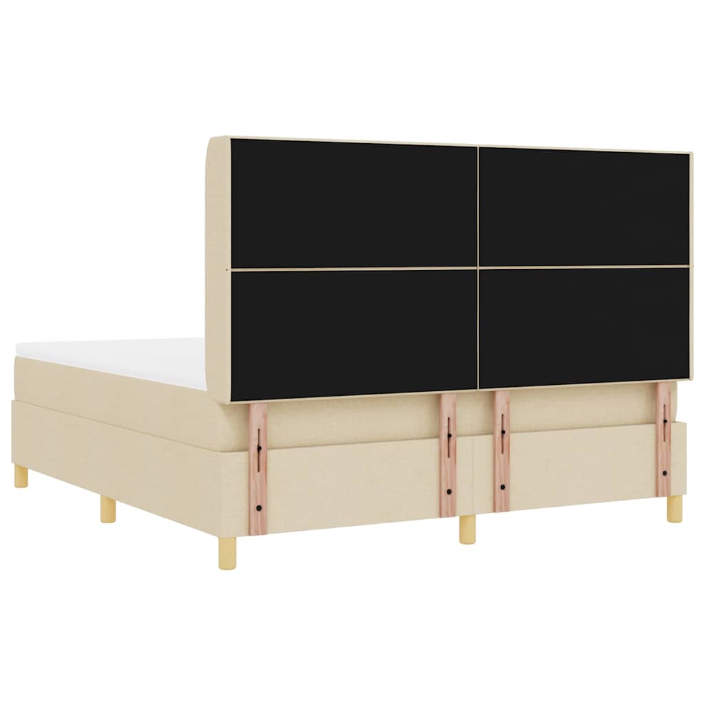 vidaXL Łóżko sprężynowe z materacem Kremowy 180 x 200 cm tkanina