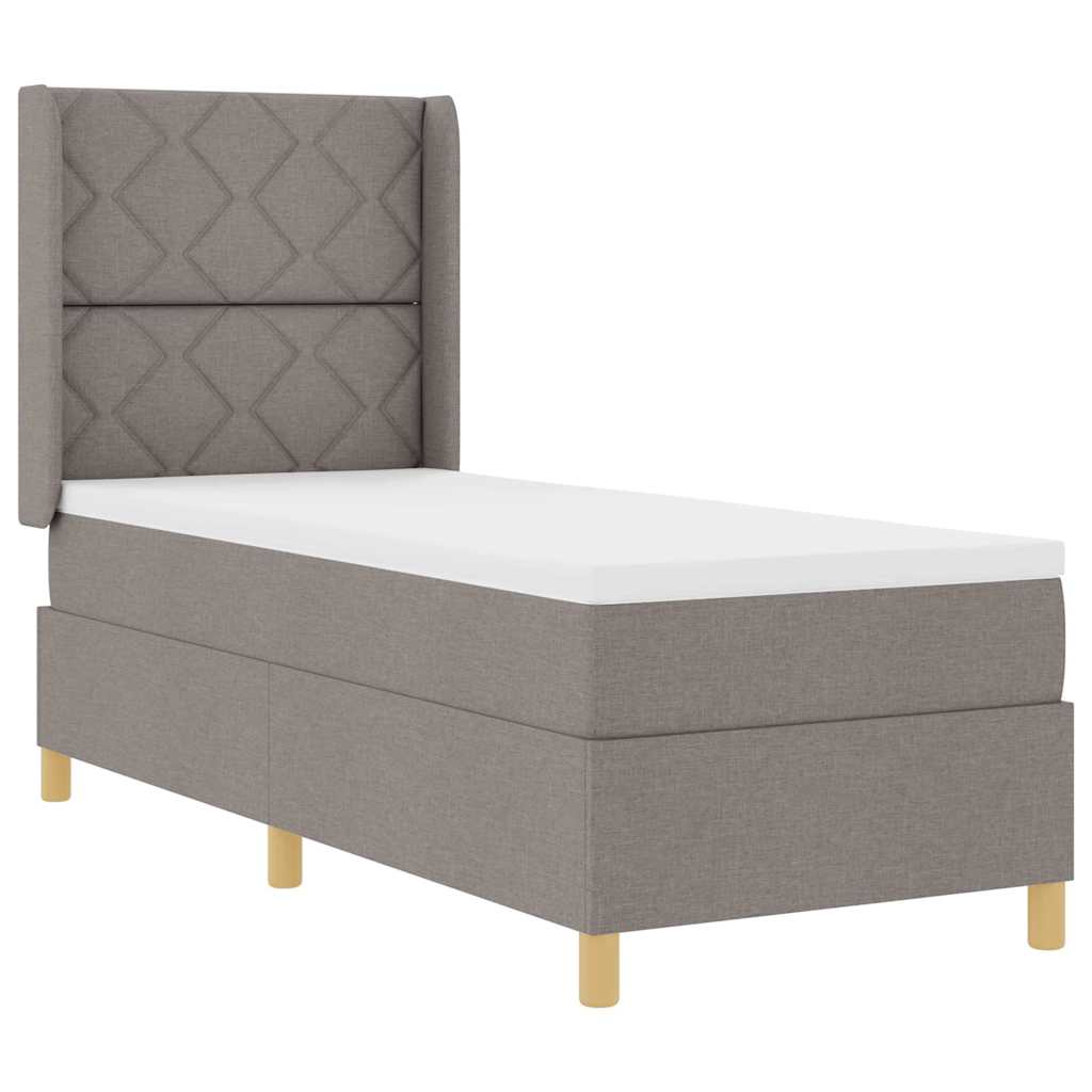vidaXL Łóżko sprężynowe z materacem Ciemnoszary 80 x 200 cm tkanina
