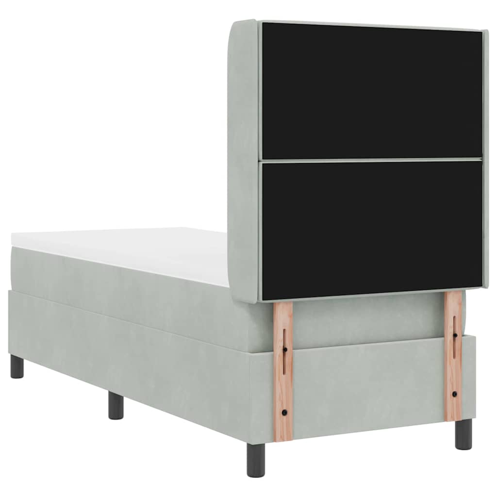 vidaXL Łóżko sprężynowe z materacem Jasnoszary 80 x 200 cm Aksamit