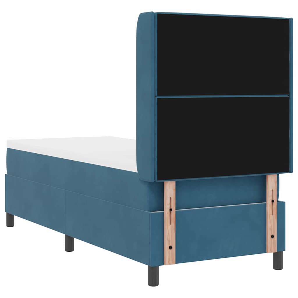 vidaXL Łóżko sprężynowe z materacem Niebieski 80 x 200 cm Aksamit
