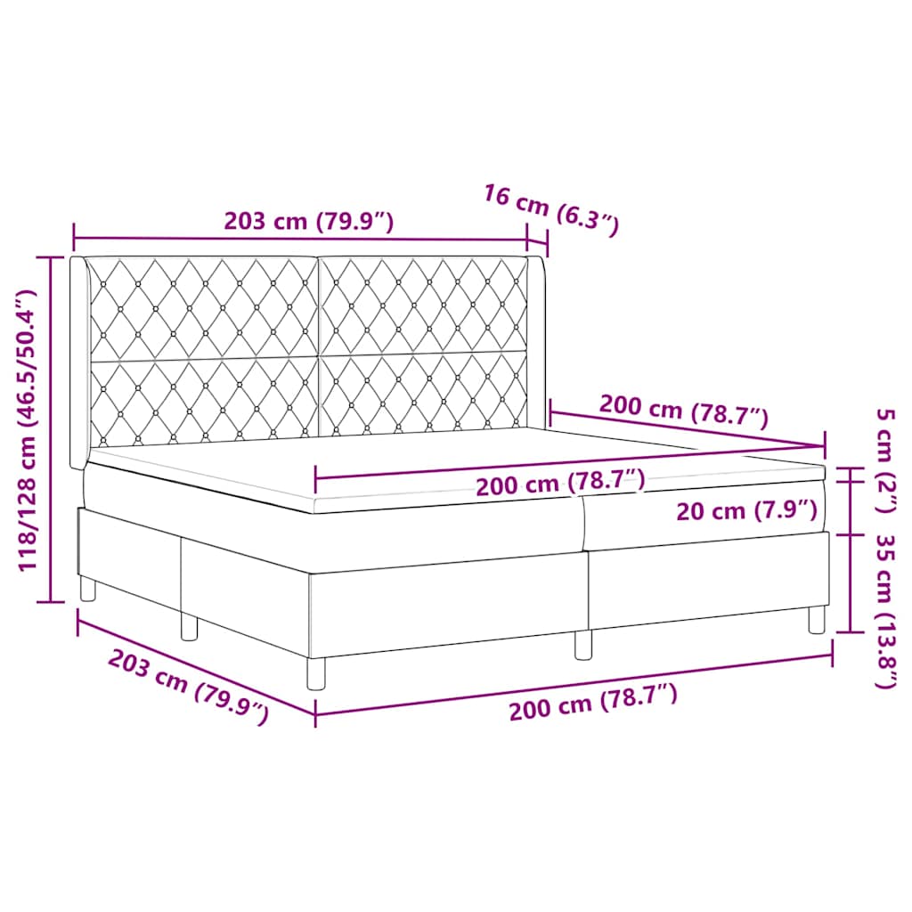 vidaXL Łóżko sprężynowe z materacem Różowy 200 x 200 cm Aksamit