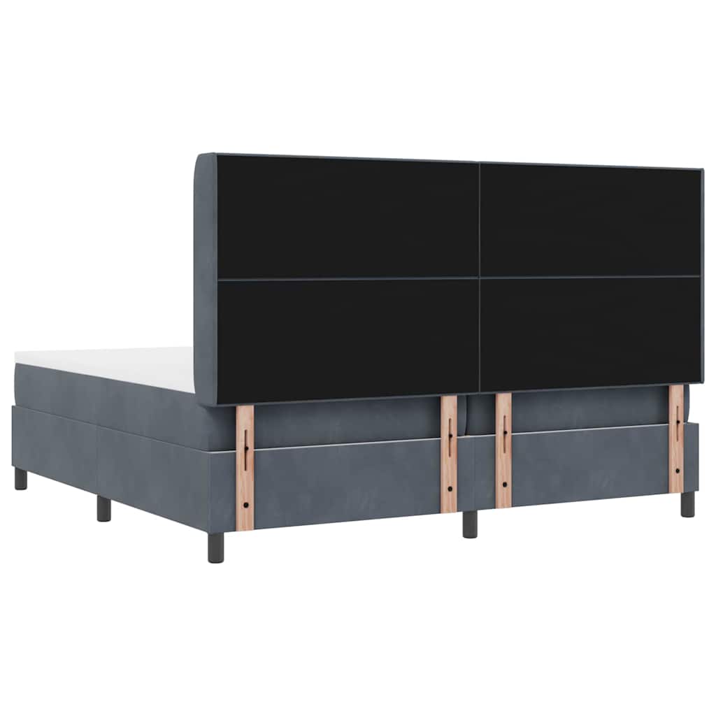 vidaXL Łóżko sprężynowe z materacem Ciemnoszary 200 x 200 cm Aksamit