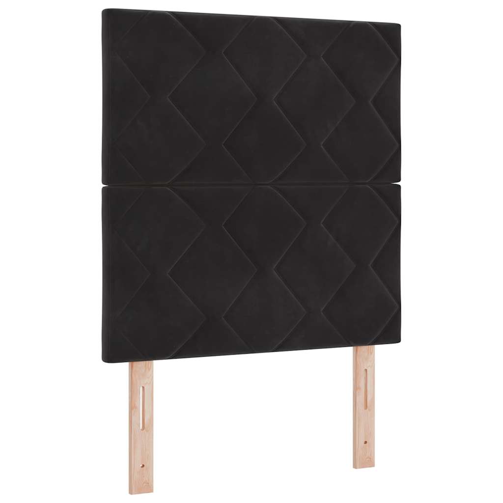 vidaXL Łóżko sprężynowe Z zagłówkiem Czarny 80 x 200 cm Aksamit