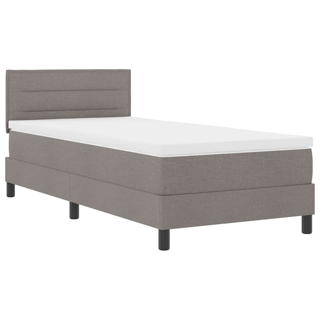 vidaXL Łóżko sprężynowe z materacem Ciemnoszary 90 x 190 cm tkanina