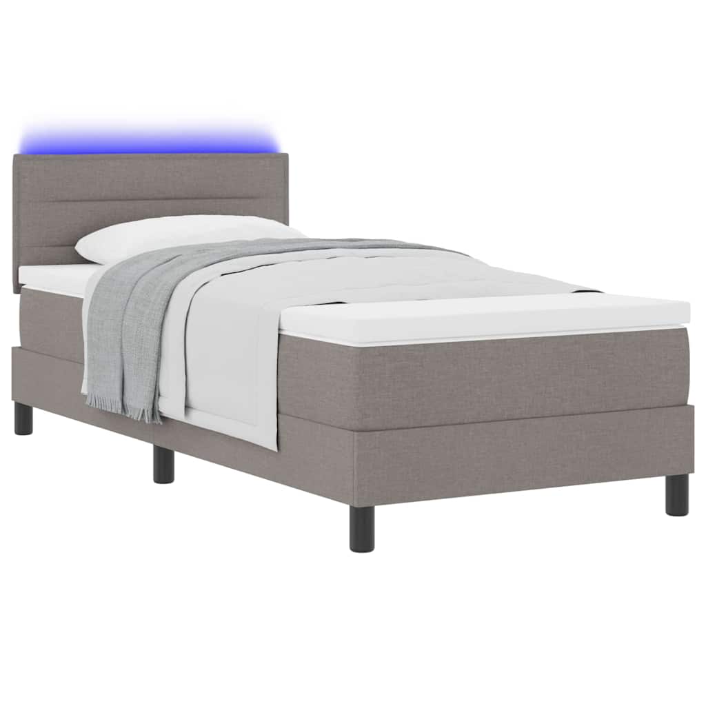 vidaXL Łóżko sprężynowe z materacem Ciemnoszary 90 x 190 cm tkanina
