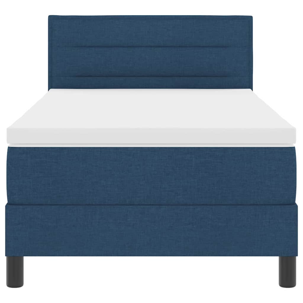 vidaXL Łóżko sprężynowe z materacem Niebieski 90 x 190 cm tkanina