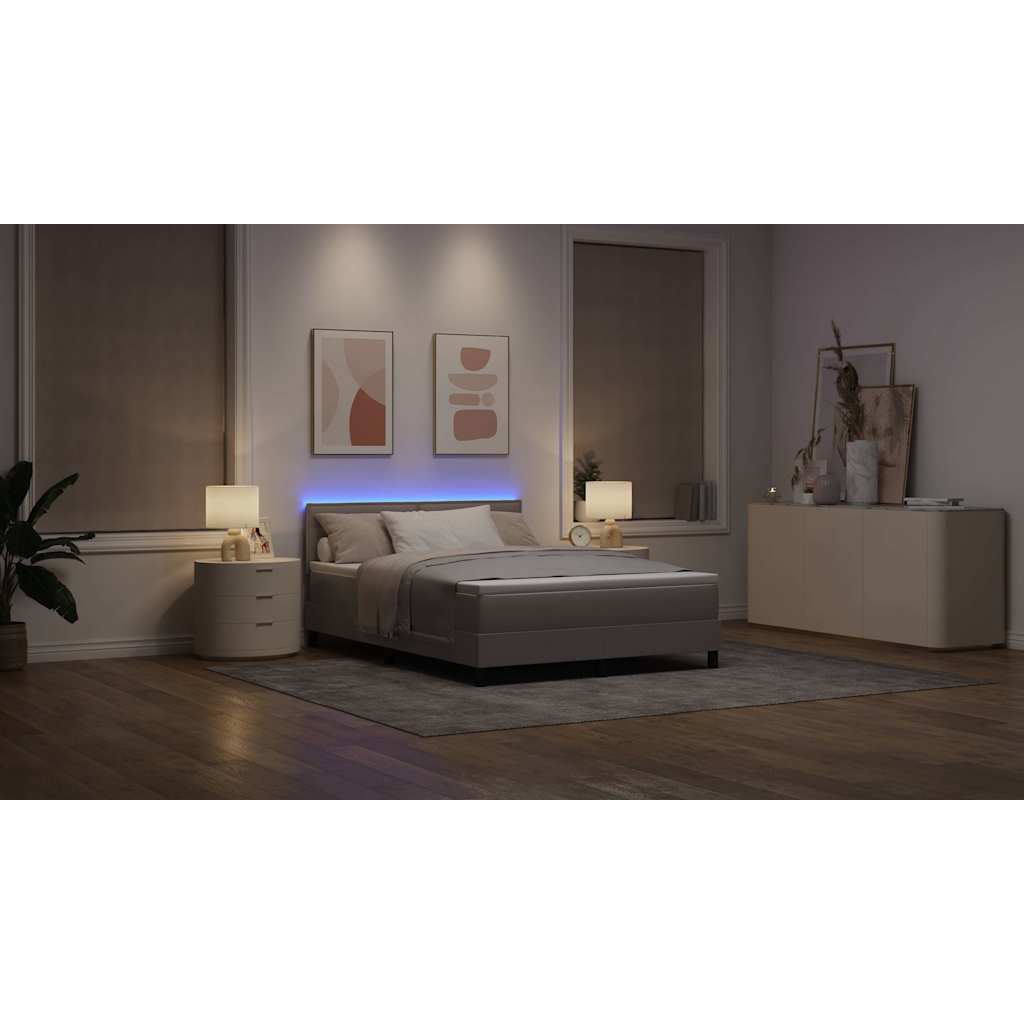 vidaXL Łóżko sprężynowe z materacem Ciemnoszary 140 x 190 cm tkanina