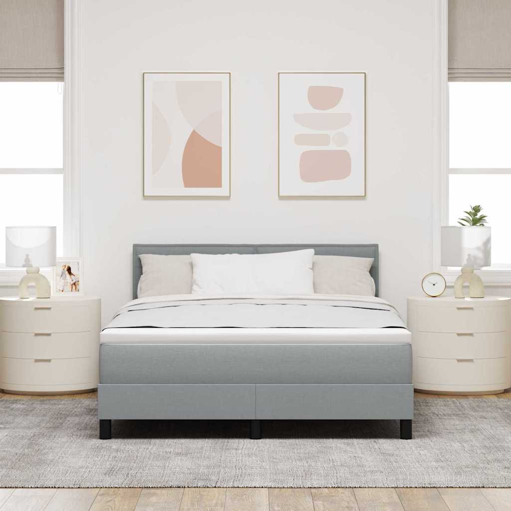 vidaXL Łóżko sprężynowe z materacem Jasnoszary 140 x 200 cm tkanina