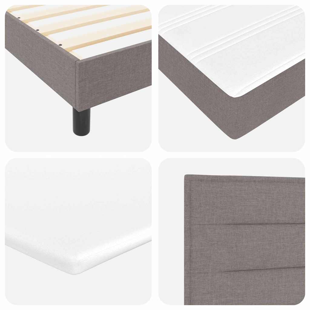 vidaXL Łóżko sprężynowe z paskami LED Ciemnoszary 160 x 200 cm tkanina