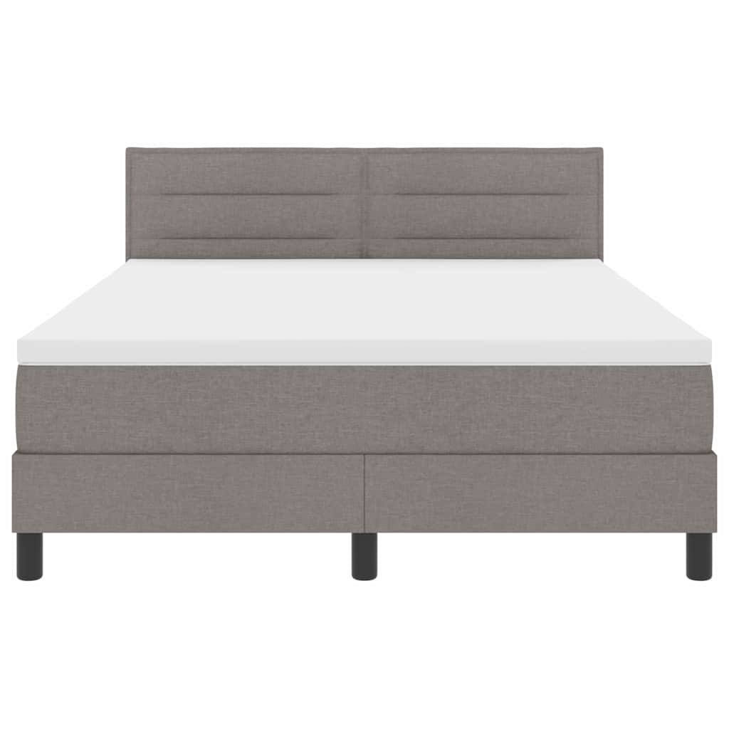 vidaXL Łóżko sprężynowe z paskami LED Ciemnoszary 160 x 200 cm tkanina