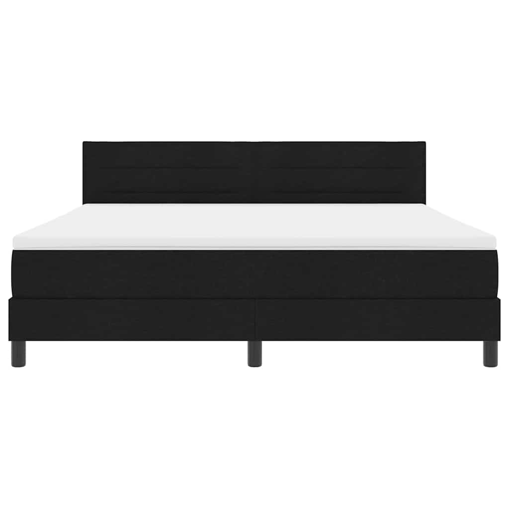 vidaXL Łóżko sprężynowe z materacem z LED Czarny 180 x 200 cm tkanina