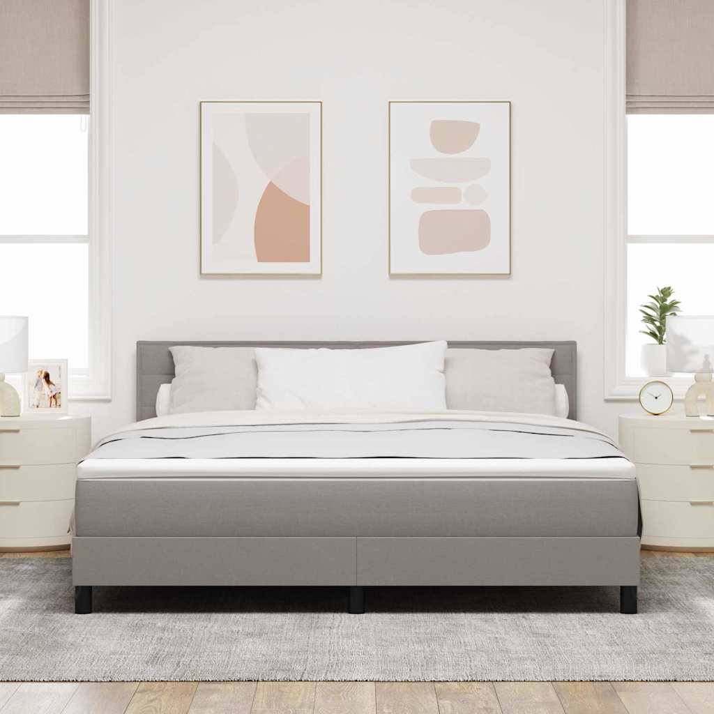 vidaXL Łóżko sprężynowe z paskami LED Ciemnoszary 180 x 200 cm tkanina