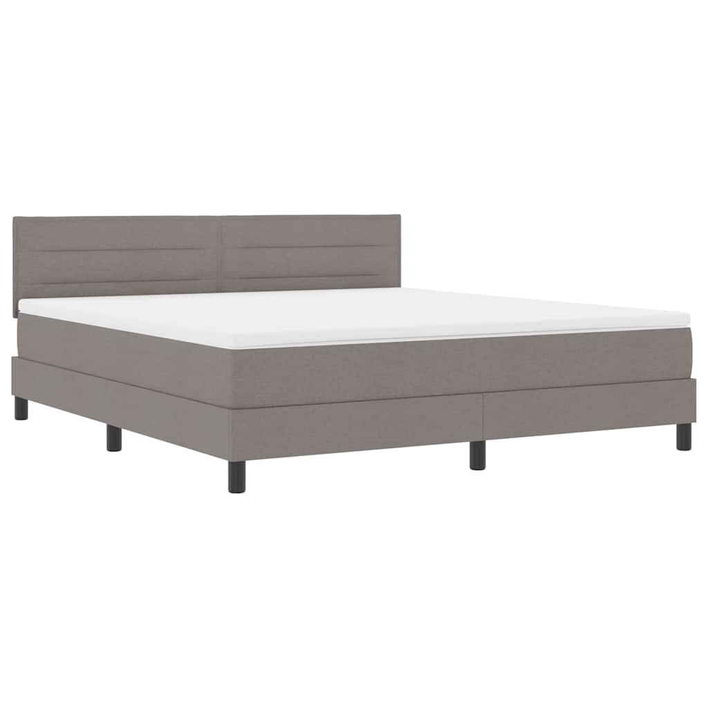vidaXL Łóżko sprężynowe z paskami LED Ciemnoszary 180 x 200 cm tkanina