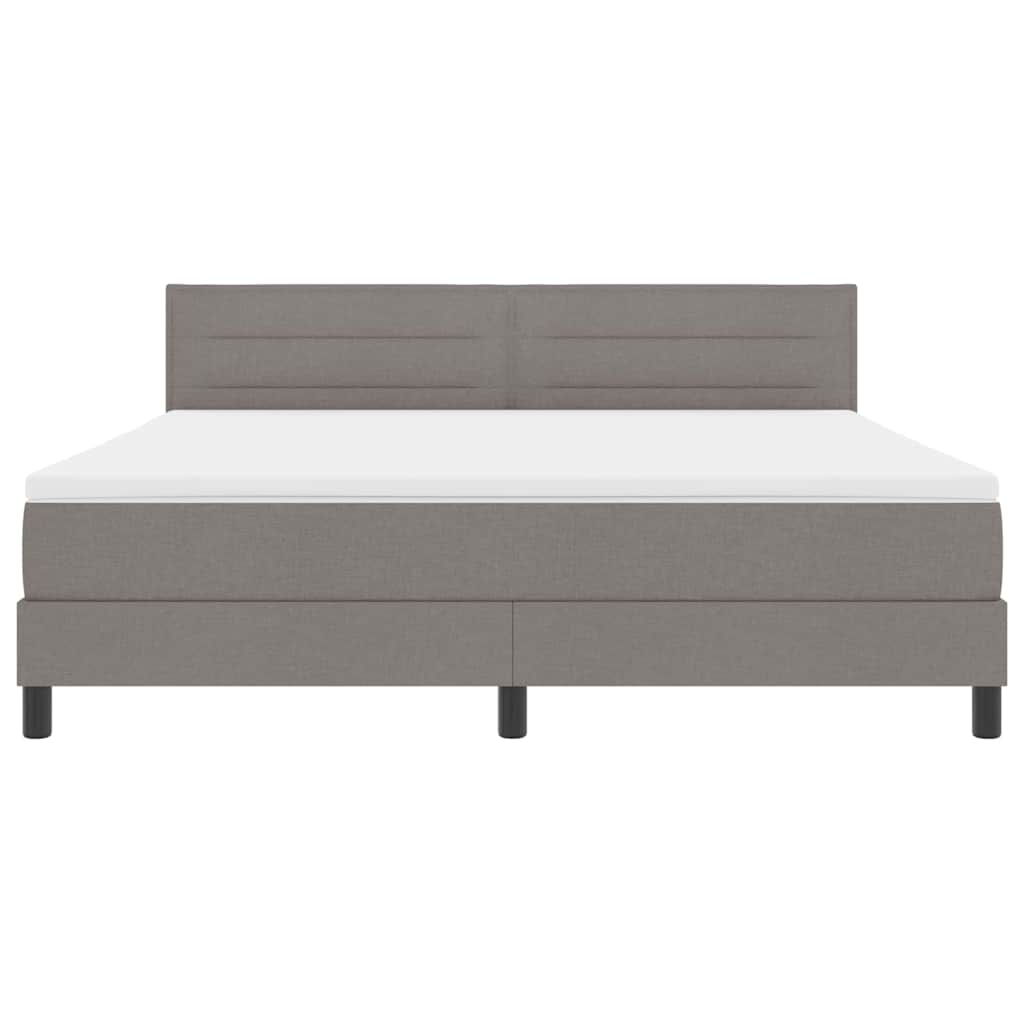 vidaXL Łóżko sprężynowe z paskami LED Ciemnoszary 180 x 200 cm tkanina