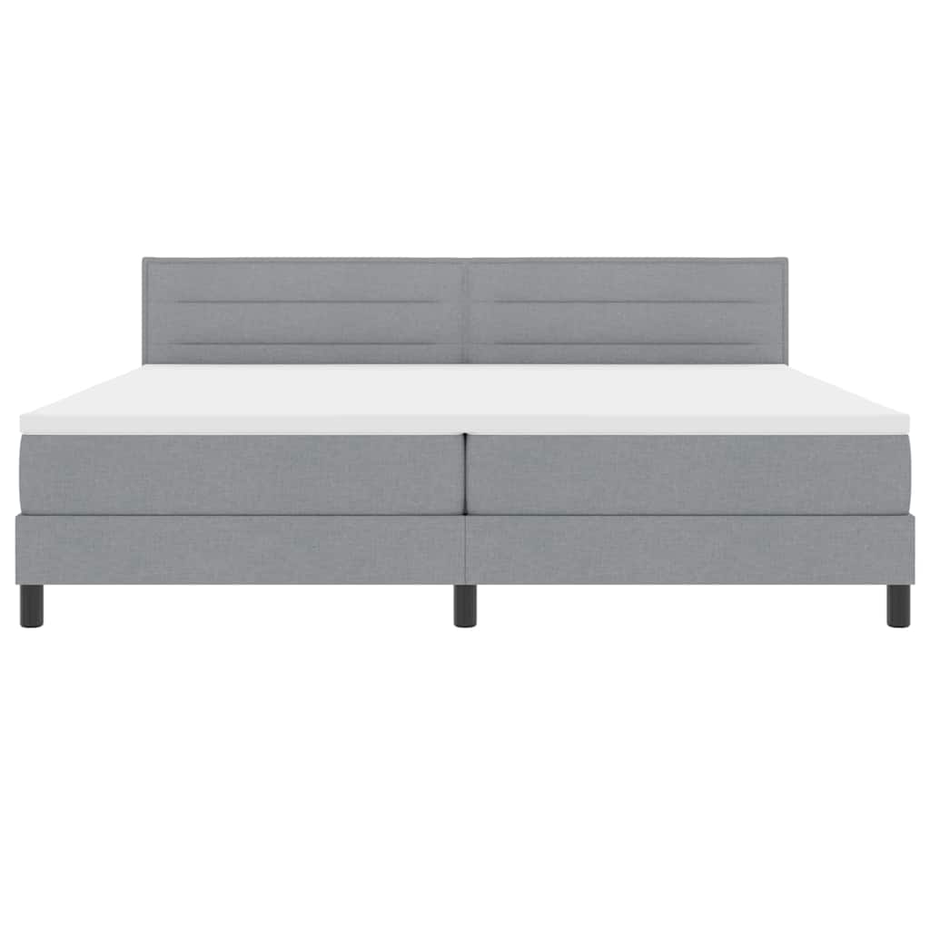 vidaXL Łóżko sprężynowe z materacem Jasnoszary 200 x 200 cm tkanina