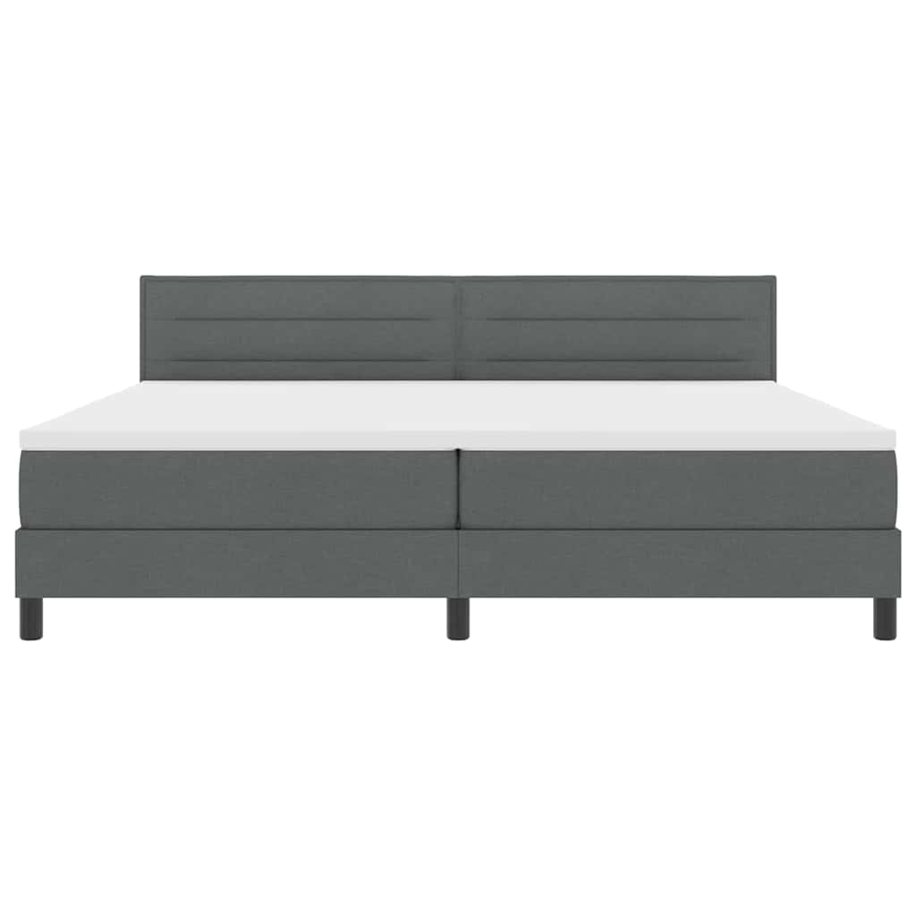vidaXL Łóżko sprężynowe z materacem ciemno szary 200 x 200 cm tkanina