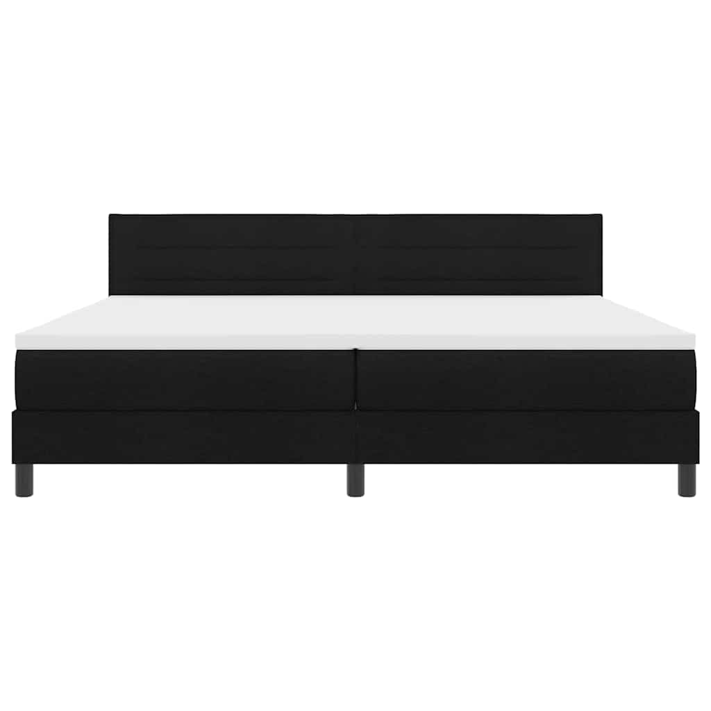 vidaXL Łóżko sprężynowe z materacem z LED Czarny 200 x 200 cm tkanina