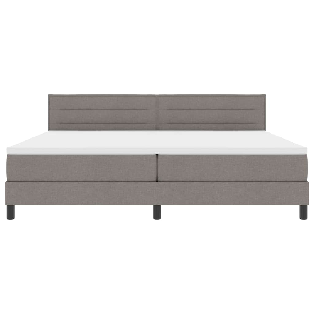 vidaXL Łóżko sprężynowe z materacem Ciemnoszary 200 x 200 cm tkanina