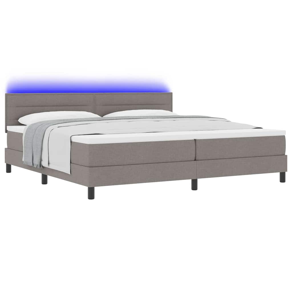 vidaXL Łóżko sprężynowe z materacem Ciemnoszary 200 x 200 cm tkanina