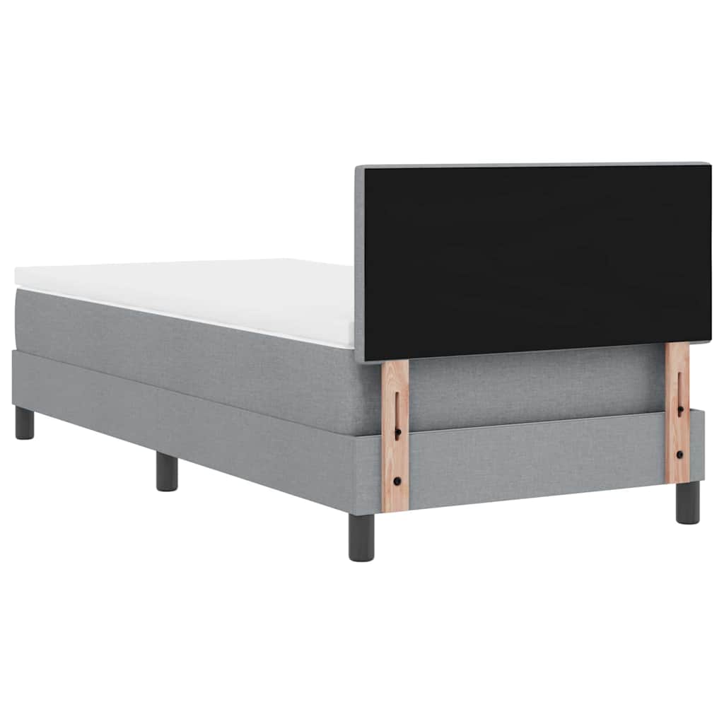 vidaXL Łóżko sprężynowe z paskami LED Jasnoszary 80 x 200 cm tkanina