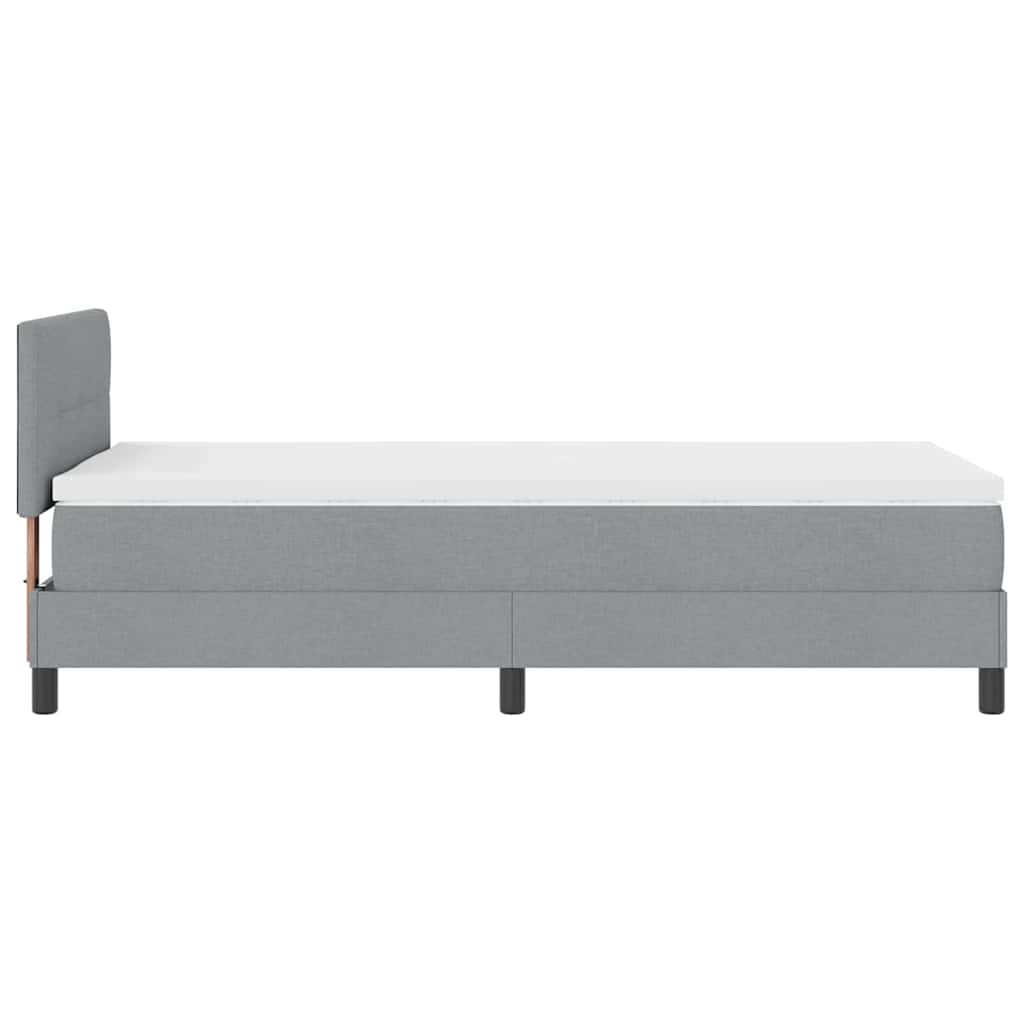vidaXL Łóżko sprężynowe z paskami LED Jasnoszary 80 x 200 cm tkanina