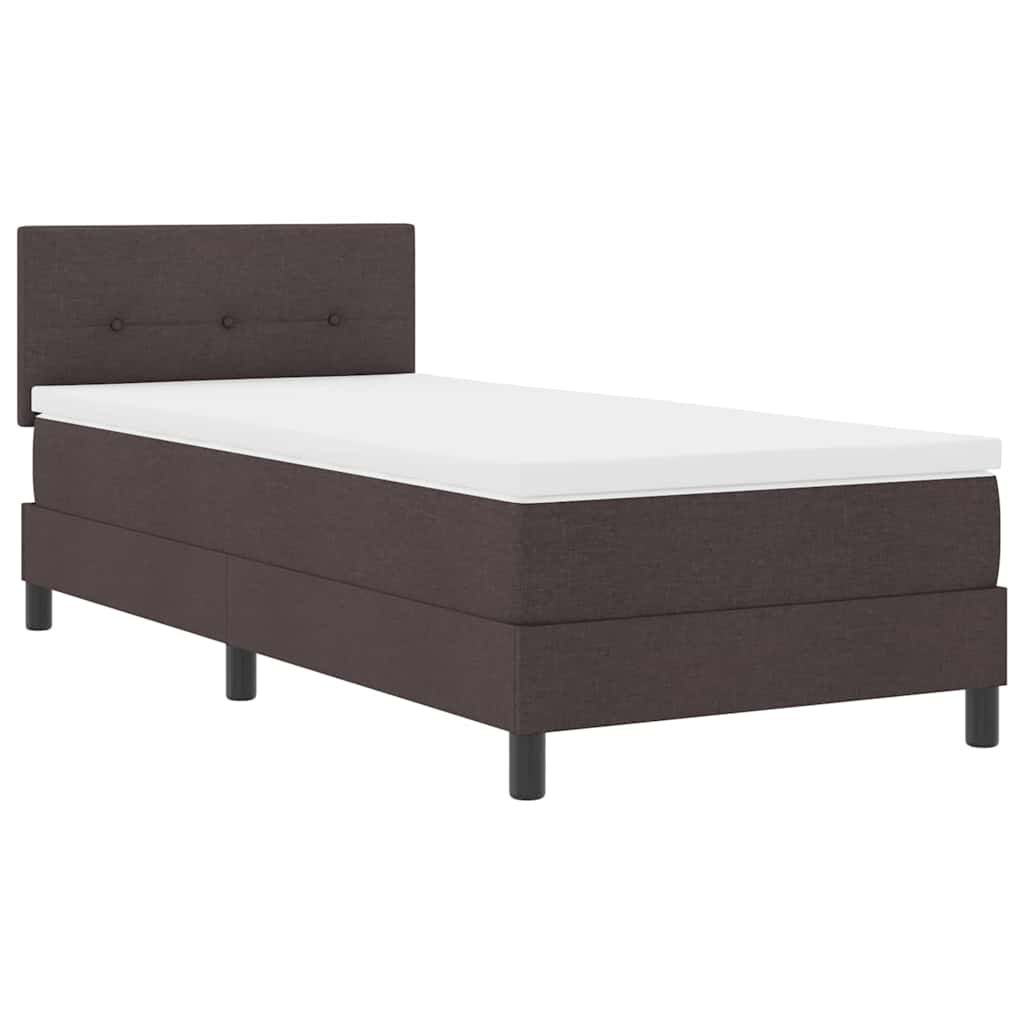 vidaXL Łóżko sprężynowe z materacem Ciemny brąz 80 x 200 cm tkanina
