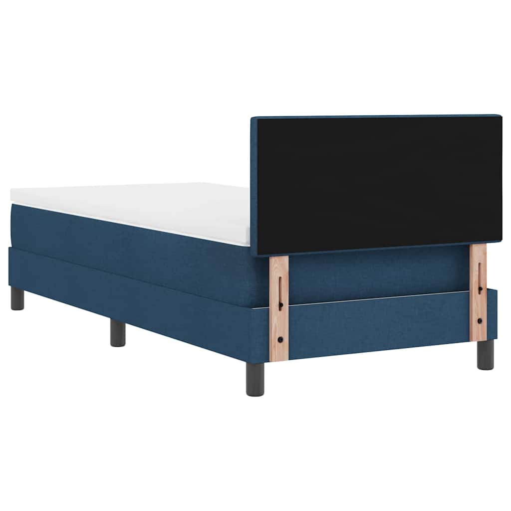 vidaXL Łóżko sprężynowe z poduszką Niebieski 80 x 200 cm tkanina
