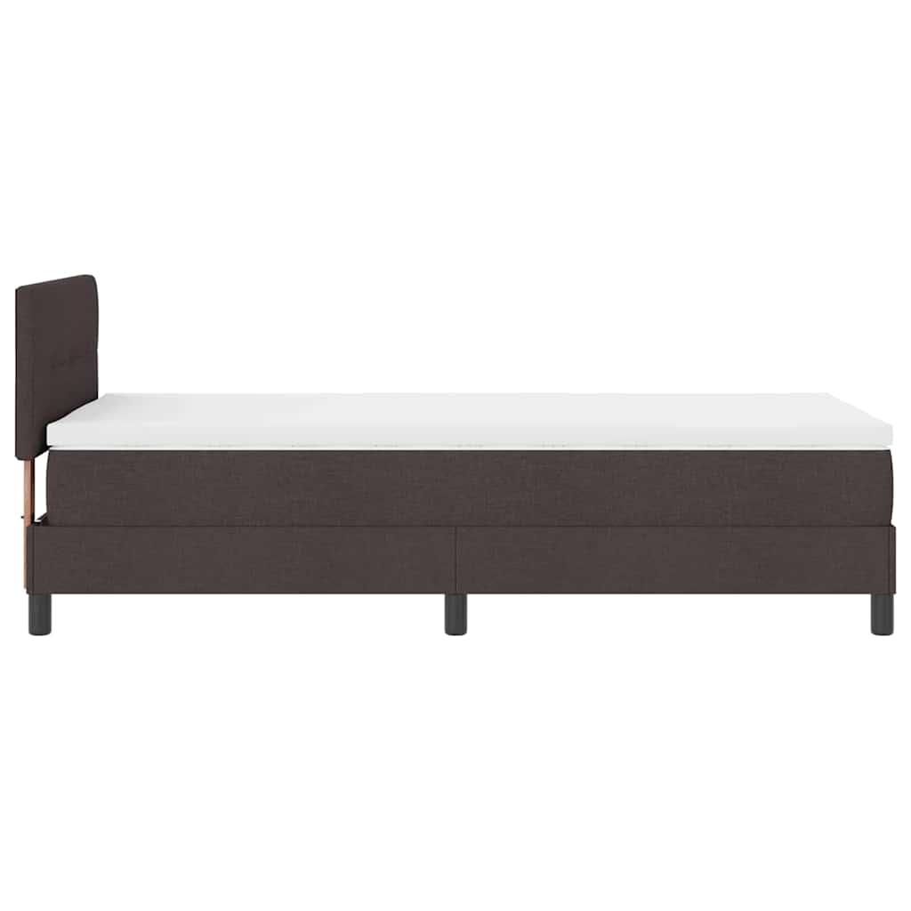 vidaXL Łóżko sprężynowe z materacem Ciemny brąz 90 x 200 cm tkanina