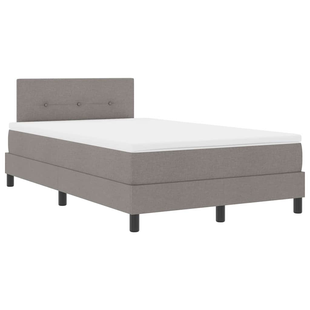 vidaXL Łóżko sprężynowe z paskami LED Ciemnoszary 120 x 190 cm tkanina