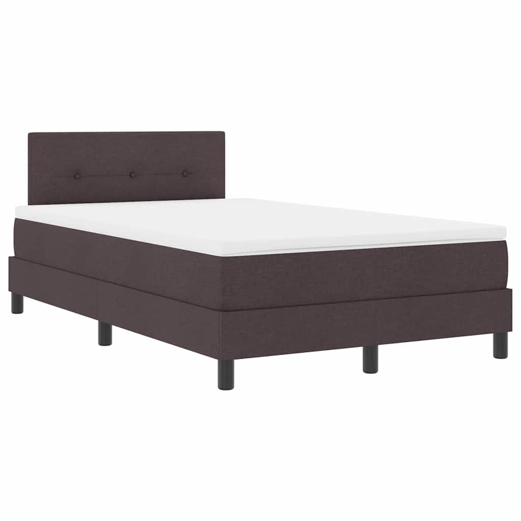 vidaXL Łóżko sprężynowe z materacem Ciemny brąz 120 x 200 cm tkanina